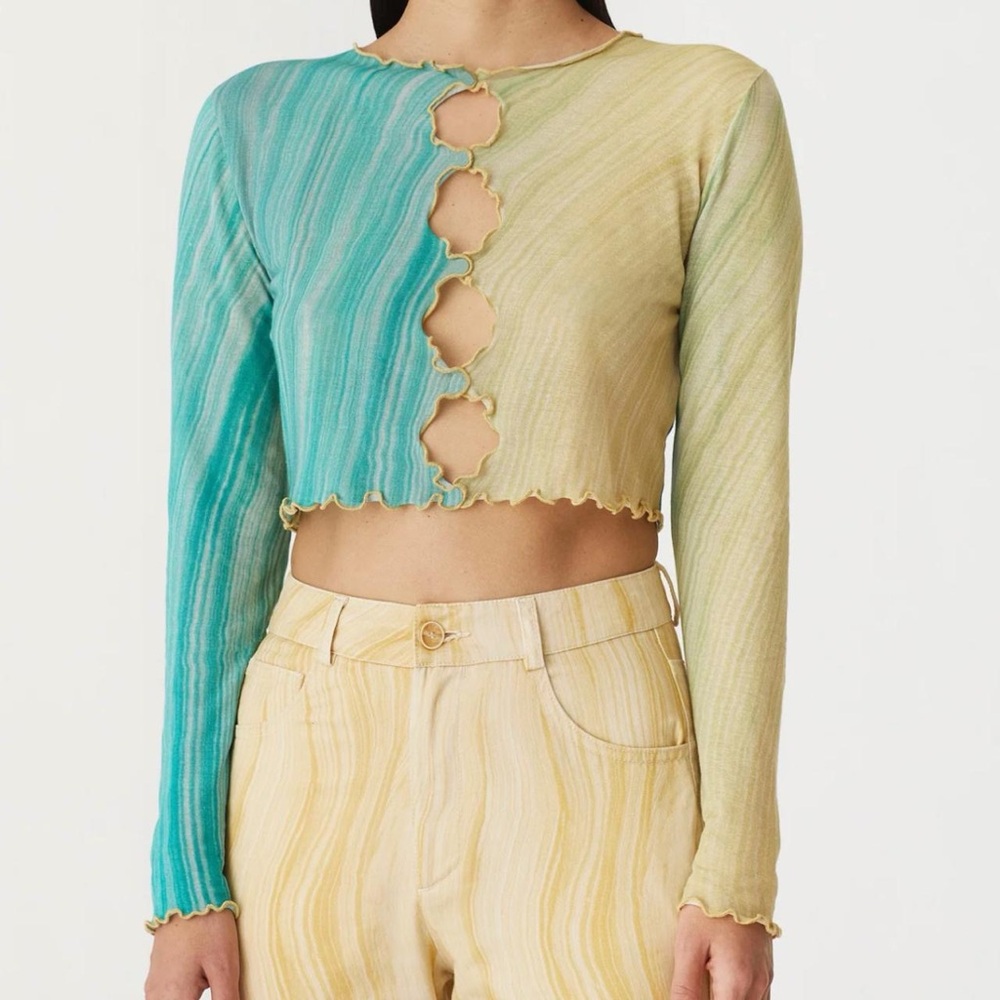Paloma Wool Two Toned Long Sleeve Salta Top